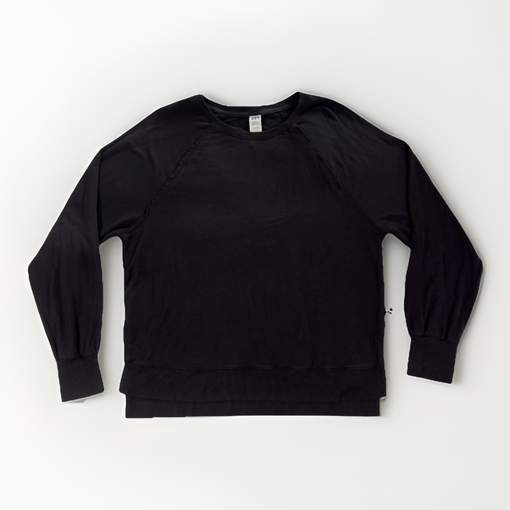 JoyLab Sweatshirt Womens Medium Black Raglan Thumbhole High Low Athleisure Top